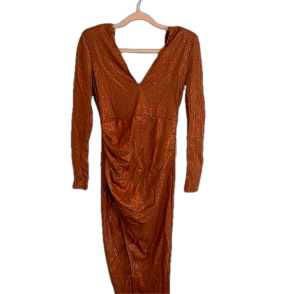 Open Back Orange Dress